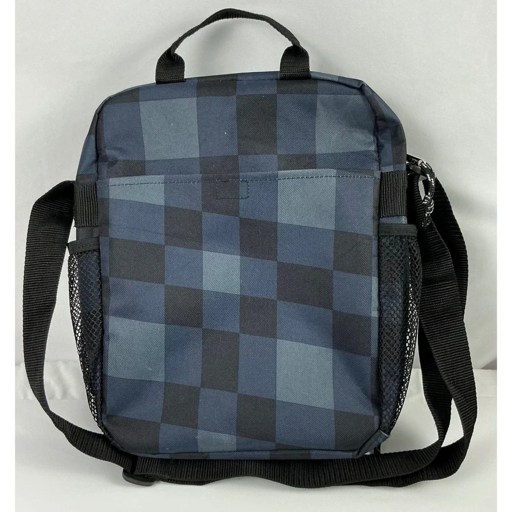 Eastsport Crossbody Bag Messenger Shoulder Bookbag‎ Checkered Pattern Blue Black